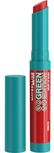 Maybelline New York Pflegender Lippenstift mit glänzendem Finish, Vegane Formel mit natürlichen Inhaltsstoffen, Green Edition Balmy Lip Blush, Nr. 002 Bonfire, 1 Stück