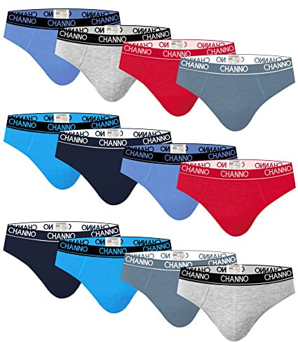 Channo Boxer ou Slip Enfant, en Coton, Uni ou Imprimé - Lot de 12, Slip Lisse, 16-18 Ans
