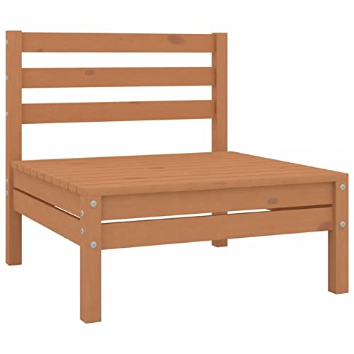 Catherinol Garten-Mittelsofa, Loungesofa, Sitzecke Garten, Gartensofa, Multifunktionssofa, Balkonset, Palettenmöbel, Europaletten Möbel, Balkonmöbel, Paletten Sofa, Honigbraun Massivholz Kiefer