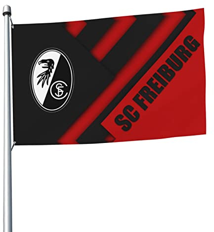 Fnqhappy S-C Freiburg Familienbanner, Schwarz, 152 x 244 cm, Dekorative Gartenbanner fr Party und Dekoration