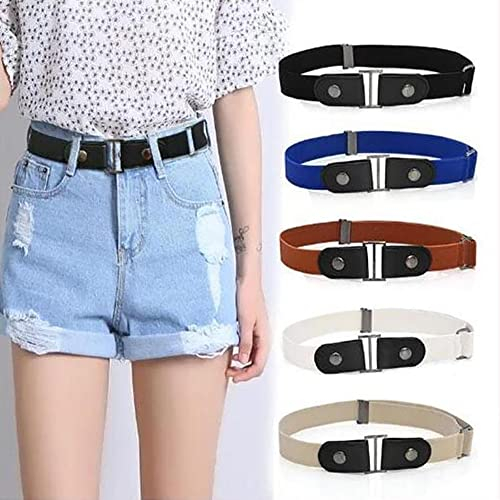 WondFans Kolibrin Super Elastischer Schnallenfreier Gürtel für Damen und Herren (Schwarz)
