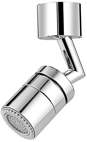 Universal Wasserhahn, 720° Drehbar Wasserhahn-Strahlregler Mit Spritzfilter, Spritzfilter Hahn Dual-Funktions-Badezimmerarmatur Montiert Für Gesichtswäsche, Gargle Und Augenspülung (Silber)
