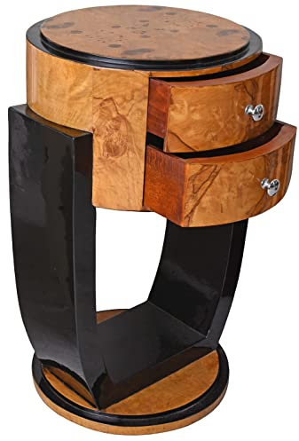 Art Deco Nachttisch Wurzelholz Kommode Antik Nachtkommode Braun Nachtschrank cat019 Palazzo Exklusiv