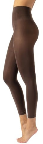 CALZITALY Blickdichte Leggings, Leggings aus Mikrofaser, Strumpfhose ohne Füße 80 DEN | S, M, L, XL, XXL, 3XL, 4XL | Made in Italy (XL, Noce)