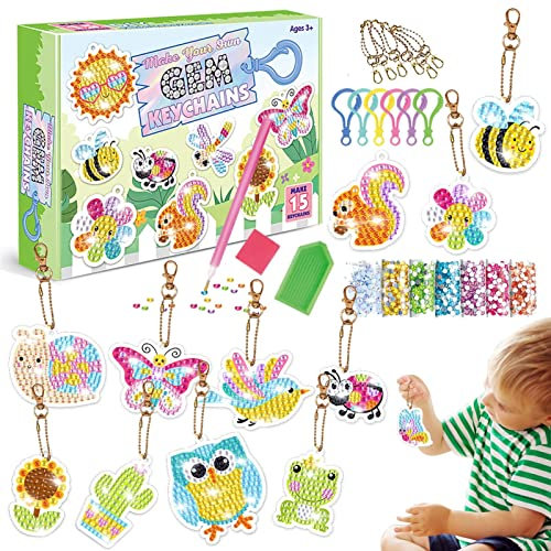 Diamond Art Stickers, Sticker In Trendigen Farben Set, Geschenke Basteln Für Kindergeburtstag, Kids Gem Painting Kit Kinder Cartoon Garden Animal Series DIY Sticker