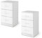 COSTWAY Caisson Bureau Laquée 3 Tiroirs pour Feuilles A4, Lettre,Dossiers et Documents, Commode Tiroir Rangement pour Bureau, Chambre, 37 x 34 x 66,5 CM (Blanc, Lot de 2)
