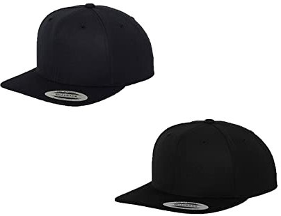 2er Flexfit Snapback Unisex Classic Cap 2-Tone Cap | viele Farbsets | Einheitsgröße | + GRATIS HLKauf Block (Farbe: 1x Darknavy& 1x Black & 1x HLKauf Block)