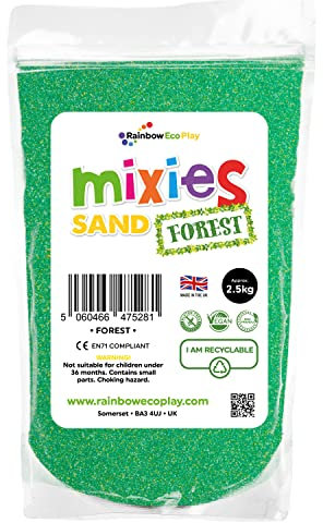 Rainbow Eco Play – Sensory Toys - Play Sand for Kids – Coloured Sand - Sensory Play - Sensory Play Trays for Children - Sand Play – Sand Tray Accessories - Sand Game – Forest Theme - 2.5kg