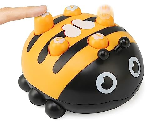 LEADSTAR Montessori Spielzeug, Baby Spielzeug Auto Motorikspielzeug zum Drücken, Sensorik Babyspielzeug Spielzeugauto Lernspiele Geschenk für Babys Kleinkinder Jungen Mädchen ab 1 2 3 Jahre (Gelb)