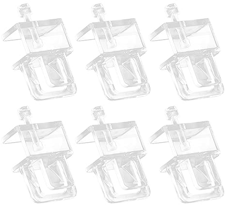 6 unidades de malla para filtro de acuario, soporte de montaje multifuncional, transparente, acrílico, cubierta de cristal, clip de soporte, soporte para tapa de cristal para acuario, clip