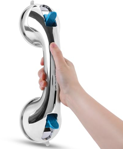 zerotop Duschgriff Saugnapf Haltegriffe für Senioren Saugnapf Haltegriffe für Dusche Ohne Bohren Mobiler Haltegriff Aufstehhilfe Sauggriff für Behinderte ältere Menschen Schwangere Kinder, S