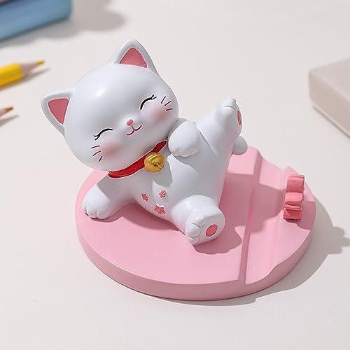 EsportsMJJ Support de téléphone portable en forme de chat porte-bonheur - Décoration de bureau - Support en résine - B
