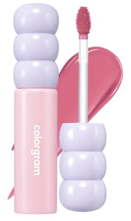 COLORGRAM Fruity Glass Tint 07 Shy Guava | Glossy Dewy Lip Stain, highly pigmented, Lovely Soft Pink Shade with luminous effect, buildable & blendable 0.31 oz.