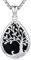 Friggem Collier Arbre de vie, Pendantes Arbre de vie onyx noir en Argent Sterling 925 Collier Pendante Hypoallergéniques Bijoux Cadeaux pour Maman Petite Amie