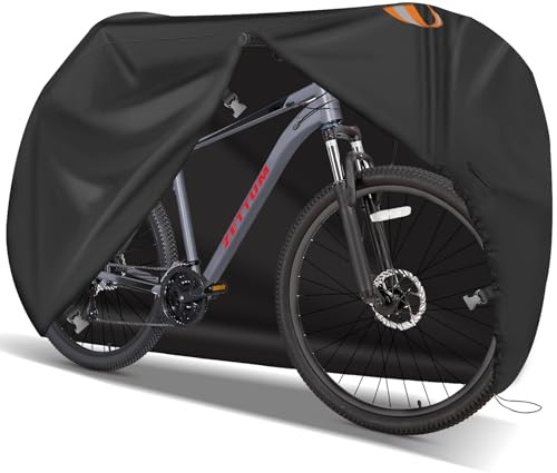 Zettum Bike Cover for 1 Bike - Outdoor Bike Cover for Stationary 1 Bike Waterproof & Heavy Duty, 600D Bicycle Cover for Single eBike, Mountain Bike, Road Bike, Hybrid Bike, Beach Cruiser Bike Storage
