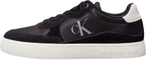 Calvin Klein Herren Cupsole Sneaker Classic Iconic Nylon Schuhe, Schwarz (Black/Bright White), 42