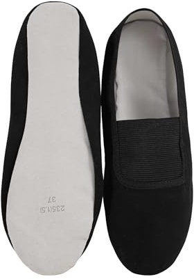Daydance Black Full Sole Gymnastics Shoes Dance Slippers Kids, Boys, Girls, Adult, Women