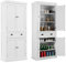 COSTWAY Armoire de Rangement, Armoire Chambre 4 Portes avec Grand Tiroir, 4 Étagères Réglables, Armoire Chambre Blanche 183 cm pour Salon, Salle à Manger, Chambre(Blanc)