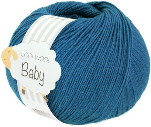LANA GROSSA Cool Wool Baby | 100% Schurwolle Merino, filzfrei | Handstrickgarn aus 100% Schurwolle (Merino) | 50g Wolle zum Stricken & Häkeln | 220m Garn FB 326