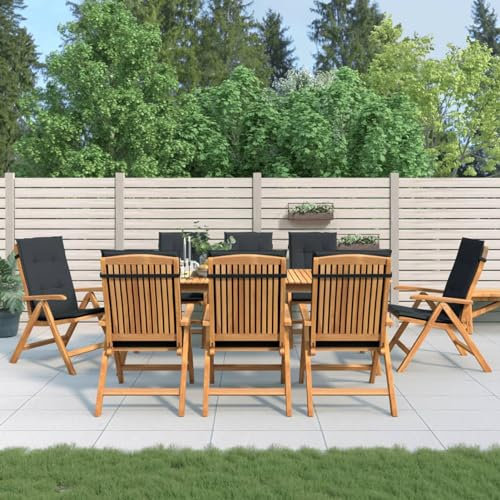 Mengtu 8 STK.Gartenstühle Gartensessel mit Auflagen Gartenstuhl Balkonstuhl Balkonstühle Massivholz Teak Gartenmöbel
