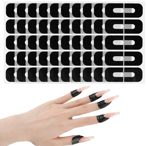 YUXIANLB 100 Pcs Nail Polish Protector for Fingers, 99.99%+ U V Finger Protection Cuticle Protector Tape for Nail Painting, U-Shaped French Tip Nail Polish Barrier Peel Off for Nails Stamp Nail Art