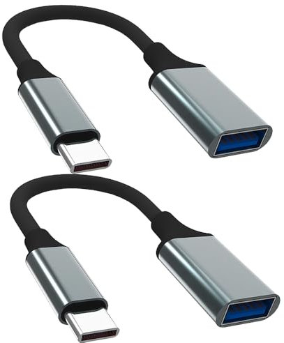 Sooiiyu Adaptador USB Tipo C a USB 3.0 [2 Piezas], Cable OTG Tipo C a USB, Adaptador USB C, Compatible con iPhone 15 Pro/MAX, MacBook Pro Air, Google Pixel, Samsung Galaxy S24 S23 S22, Huawei P40 P30
