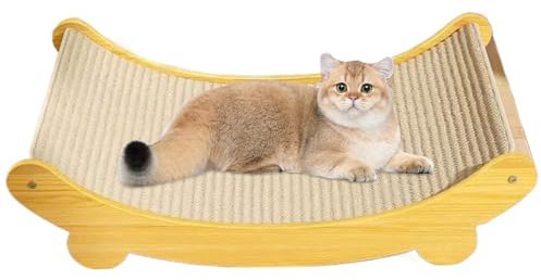 Cat Scratcher Bed L - Sisal Scratching Board, Lounge Bed, Bowl for Indoor Cats