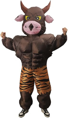 FXICH Disfraz de Vaca Hinchable para Adulto, Toro para Halloween, Juegos de Rol, Fiestas, Carnaval - para 150-190cm