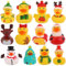 12stk Weihnachts-Gummiente, Kleine Weihnachts-Gummiente Verschiedene Gummienten Badeenten Gummi Gummienten-Set Kleine für Weihnachtsfeiergeschenke Dekoration(Stil 1)