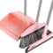 Tiudium Pink Plastic & Nylon Broom with Flagged Synthetic Bristles for Hard Floor Cleaning, Includes Dustpan