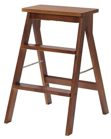Scaletta Gradini di Pieghevole Scaletta in Legno Massello 3 Gradini, Sgabello for Gradini Resistente con Piattaforma Ampliata, Sgabello Pieghevole Multiuso e Antiscivolo, for la Cucina di Casa Ufficio