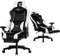 KCREAM Gaming Stuhl 200kg Belastbarkeit, PC Stuhl Ergonomischer Gaming Sessel mit Fußstütze, Drehbarer Schreibtischstuhl mit Rollen, Gamingstuhl mit Kopfstütze und Lumbalkissen, Weiß