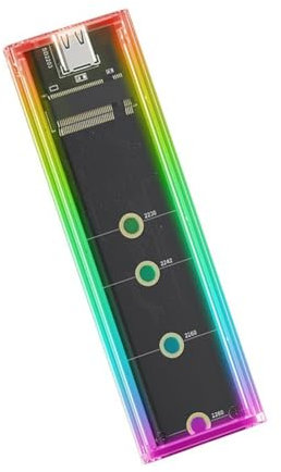 ISKDJBJG M2 SSD Case M.2 NVME SSD Enclosure Portable SSD RGB Transparent Hard Disk Case 10Gbps for PC