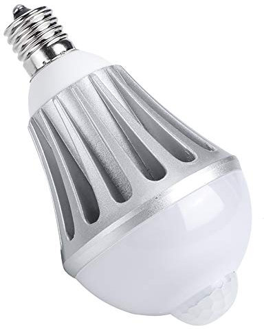 FTVOGUE Bulbo della Lampada a LED del Sensore di Movimento Umano 9W E17, Lampadina a Induzione della Distanza di Induzione Ad Angolo Largo per Soggiorno, Sala da Pranzo (Bianco Caldo)