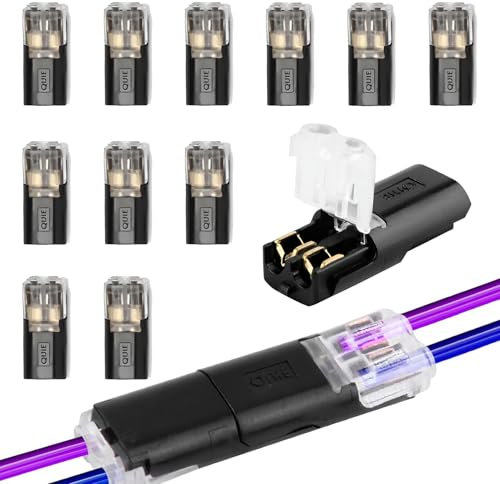 banjiabb 12 Stück Kabelverbinder Wasserdicht,Steckverbinder 12v,Steckverbinder 2 Polig,Kabelverbinder Kfz,Schneller Kabelstecker Verbindungen,Steckverbindung Wire Connector Für Kfz Lkw