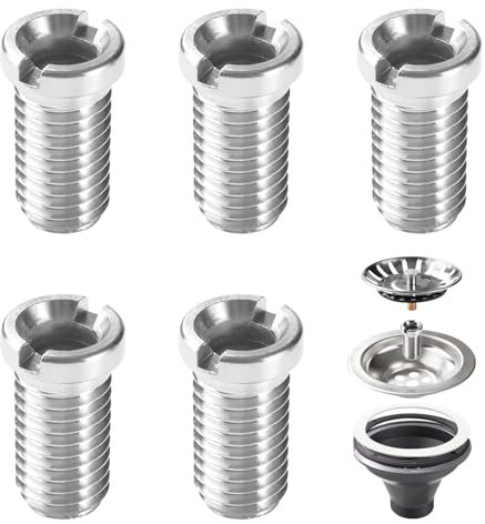 Lyeteung 5 Pezzi M12 x 25mm Viti del Cestello del Lavello, Vite da Piletta Cava Acciaio Inossidabile, per Filtro in Filettato Cucina