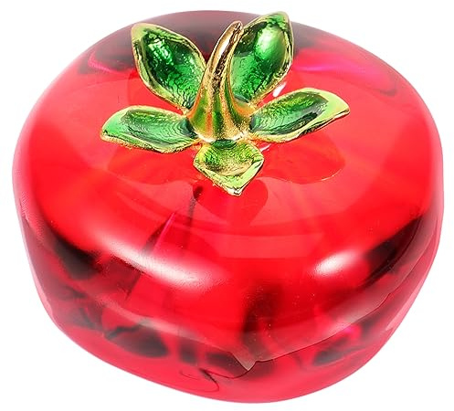EXAOMBLE Adorno de Frutas de Escritorio en Cristal Rojo Aleación, Decoración Práctica y Duradera para Mesa de Centro y Hogar Moderno