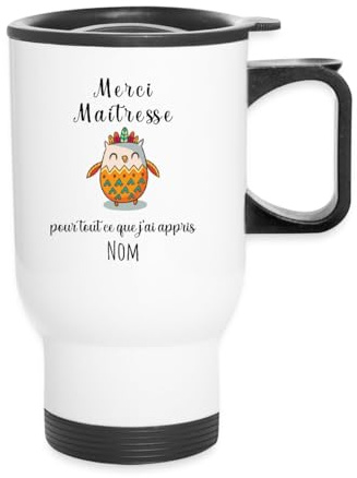 Cadeau Merci Maîtresse Fin d’Année Personnalisé Mug isotherme avec poignée