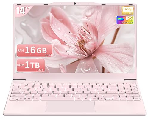 AocBook Notebook 14 Rosa Pastello, Processore N5095 (fino a 2.9 GHz), 16GB RAM DDR4, 1TB SSD NVMe, Display IPS FHD 1920x1080, Batteria 5000mAh, Win 11 Pro Preinstallato (16GB RAM+1TB SSD)