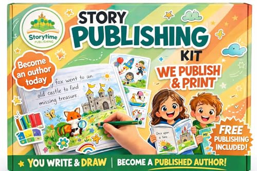 Story Writing Kit – Create & Publish Your Own Storybook! | Real Printed Book Keepsake | DIY Writing & Drawing Craft Kit | Creative Gift for Kids Ages 5, 6, 7, 8, 9, 10