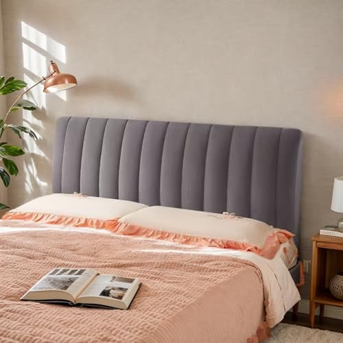 Generisch Kopfteil Bezug Für Doppel Einzel King-Size-Bett, Bettkopfteil Hussen Gepolstert/Leder/Holz Bett-Rückenlehnenschutz Staubdicht Dekoration,F,220cm