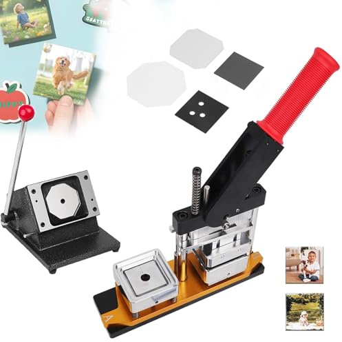 Joyfitness Magnet Maker, Photo Magnet Making Machine, DIY-Kühlschrankmagnete Photo Magnet Maker Kit, 100 Stück Verbrauchsmaterialien, Papierschneider, Für Benutzerdefinierte Kühlschrankmagnete
