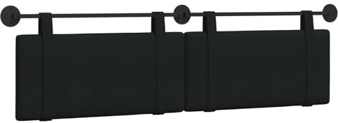 vidaXL Hängendes Kopfteil Schwarz Stoff, Schlafzimmer Deko, moderner rechteckiger Wand-Headboard, kompakt, stilvolle Bettwäsche für Luxus-Schlafbereich