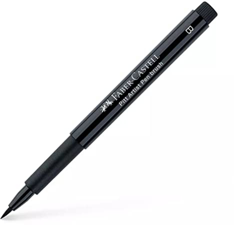 Faber-Castell Pitt Artist Pen Brush 167499 Feutre pigmenté, épaisseur de trait B, couleur 199, noir