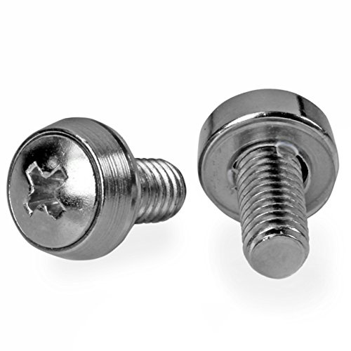 StarTech 50-Pack M6 12mm Mounting Screws, Nickel-Plated, 19in & 10in | Fits cabinets and enclosures, Mounts servers and AV gear, GSA Schedule purchases