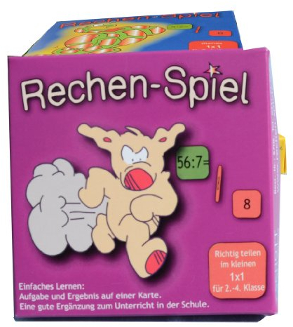 Rechen-Spiel teilen im kleinen 1x1 Lernkarten, leicht Lernen mit Karteikarten