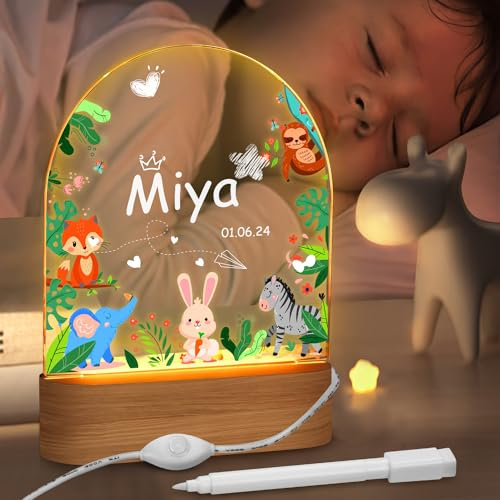 CENOVE Personalisiertes Nachtlicht für Babys, Individuelle Nachttischlampe für Kinder, Niedliches Nachtlicht für Babys, Personalisierte Geschenke für Babys, Geschenk zur Geburt