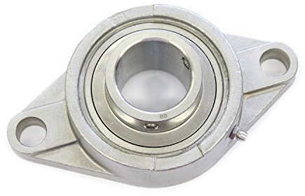 SS UCFL 205 Massiv Edelstahl Flanschlager mit Niro-Einsatz (rund; 2-Loch) / Bohrungsdurchmesser 25 mm Welle/Gehäuselagereinheit