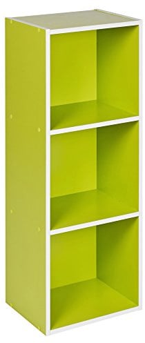 Urbn Living® Holzregal / Bücherregal - 1, 2, 3, 4 Ablagen Modern 3 Ablagefächer grün