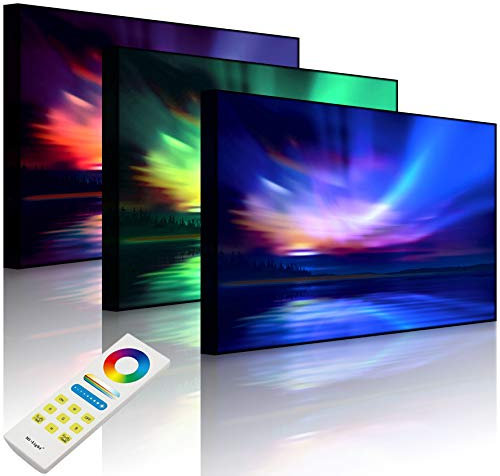 lightbox multicolor | LED Leuchtbild | Nordische Polarlichter | 100x70 cm | Front Lighted